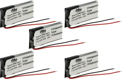 Produktbild von vhbw 5x Akku kompatibel mit JBL T110BT, E25BT Wireless Headset Kopfhörer (140 mAh, 3,7 V, Li-Polymer)