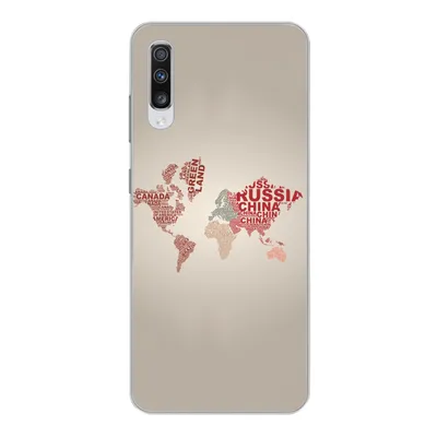 Produktbild von MuchoWow® Handyhülle Schutzhülle Hülle für Samsung Galaxy A70 Weltkarte - Karte - Briefe Silikon Softcase Handy Hülle - Schutzhaube