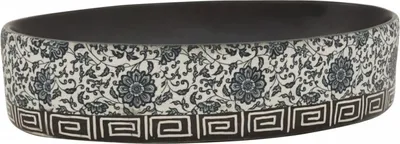 Immagine prodotto di vidaXL Lavabo da appoggio Nero Blu Ovale 56,5x36,5x13,5 cm Vetroceramica