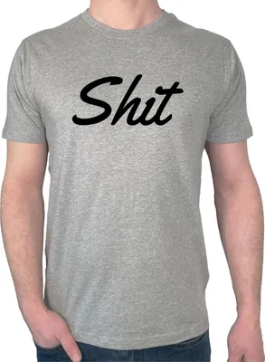 Produktbild von Huuraa Herren T-Shirt Shit englisch Schriftzug S Sport Grey Bio Baumwolle Fairtrade Herrenshirt Geschenkidee
