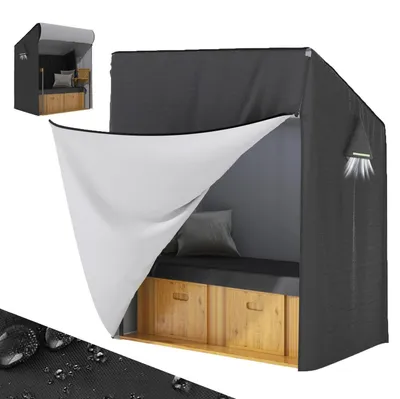 Immagine prodotto di Copertura protettiva per sdraio da spiaggia, larghezza 135 cm, impermeabile, in tessuto Oxford 420D, resistente ai raggi UV. Copertura per sdraio da spiaggia, dimensioni 135x105x175/140 cm