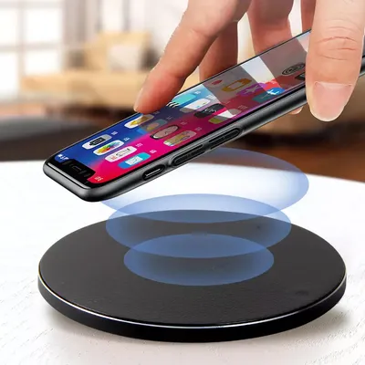 Produktbild von QI Wireless Ladestation Samsung Iphone Huawei Xiaomi Kabelloses Induktives Ladegerät, Farbe:Schwarz