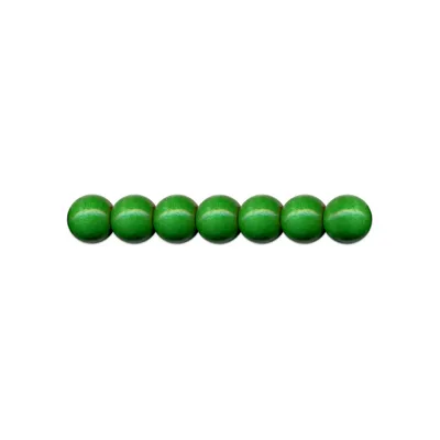 Produktbild von Holzperlen D: 8 mm dunkelgrün, 85 Stück, m. Lochbohrung