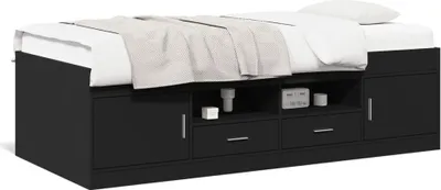 Zdjęcie produktu dla VidaXL 3280238, sofa rozkładana, Czarny, Drewno, 2030 mm, 1020 mm, 520 mm