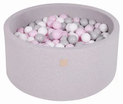 Image de Piscine à balles gris clair avec balles Rose pastel / Gris / Blanc