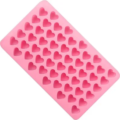 Produktbild von Herzförmige Silikon-Schokoladenform, zum Backen von Kuchen, Süßigkeiten, Gelee, Seife, 55 Mini-Herzen