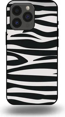 Produktbild von Smartphonica Handyhülle passend für iPhone 13 Pro mit Zebradruck - TPU Rückseitenhülle mit Zebradruck Design - Schwarz Weiß