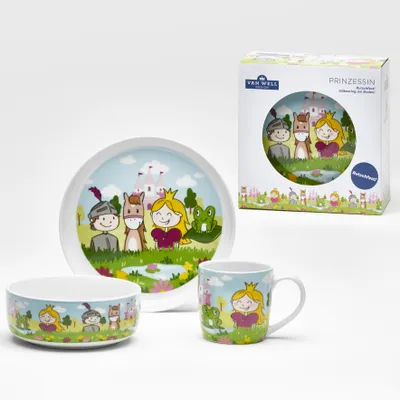 Produktbild von Van Well Kindergeschirr-Set Prinzessin 3-teilig