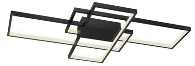 Productafbeelding van LILIIN LED Plafondlamp 90W, geometrisch, moderne rechthoekige plafondlamp, zwart, dimbaar, geschikt voor woonkamer, slaapkamer, keuken