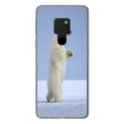 Produktbild von MuchoWow® Handyhülle Schutzhülle Hülle für Huawei P40 Lite Eisbär - Lustig - Schnee - Kinder - Jungen - Mädchen - Kind Silikon Softcase Handy Hülle - Handy