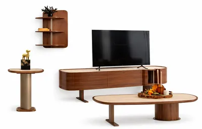 Obrázek produktu pro Sada do obývacího pokoje, moderní styl, hnědá barva, minimalistický design