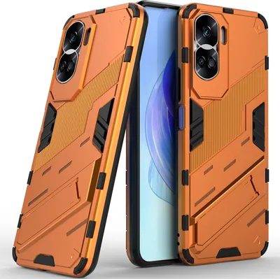 Produktbild von Armor Hülle für Honor 90 Lite 5G, Hybrid PC TPU Bumper Stoßfestes Schutzhülle mit Standfunktion Weiß