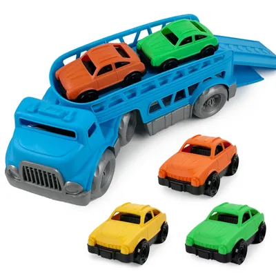 Obrázok produktu pre Udržateľný transportér s autíčkami - ekologická hračka z recyklovaného plastu pre deti 3+