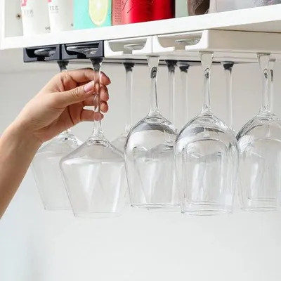 Image de Porte-verres à vin - Peu encombrants - Lot de 2 - noir - plastique
