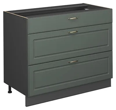 Productafbeelding van Keukenonderkast Vicco Fame-Line Groen-Goud Landhuis/Antraciet 100 cm zonder werkblad, Model 61626