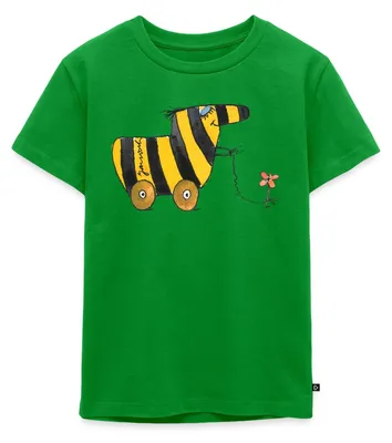 Produktbild von Spreadshirt Janosch Große Tigerente Mit Blume Kinder Premium T-Shirt, 122/128 (6 Jahre), Grün