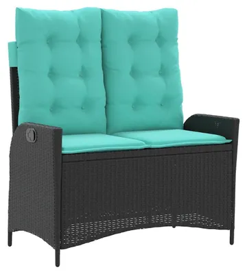 Imagen del producto de vidaXL: Banco de jardín ajustable con cojín, color , tejido de polirratán