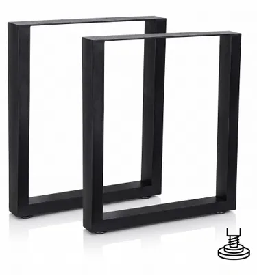 Produktbild von Mucola Tischgestell 2er Set Tischkufen Stahl Tischuntergestell Tischbeine Kufengestell Industrie Design - Schwarz 60x72 cm