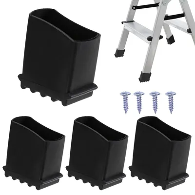 Immagine prodotto di 4 piedini per scala, dimensioni 50 x 25 mm, piedini in gomma universali con 4 viti