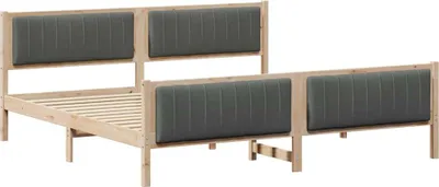 Obrázok produktu pre vidaXL Rám postele hnedý a tmavosivý 200 x 200 cm z masívneho borovicového dreva