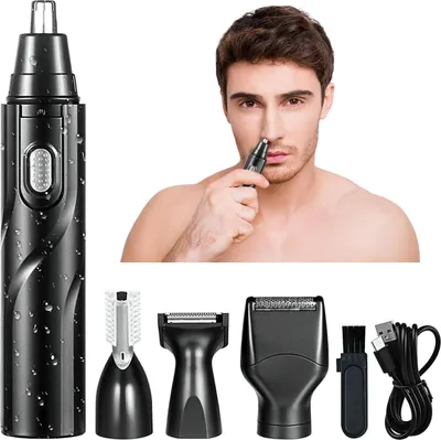 Produktbild von Nasenhaartrimmer Herren 4-in-1, Ohr- & Augenbrauentrimmer Set, USB wiederaufladbar, schmerzfreier Präzisionstrimmer