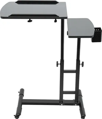 Immagine prodotto di Tavolo da lavoro per tatuaggi - Carrello - Ruote con freno - Doppio piano - Regolabile in altezza da 57,5 a 90 cm - Piano 64×40 cm - Portapenne rimovibile - Nero