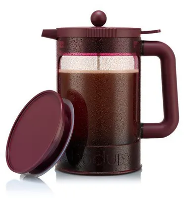 Produktbild von Kaffeemaschine – – Bohnenset für Heiß- und Kaltbrühkaffee – 1,5 l – 12 Tassen – mit Deckel – Rot