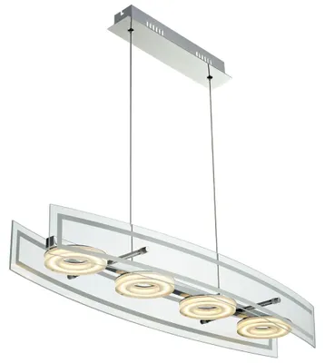 Produktbild von LED Pendelleuchte Glas, chrom, Höhenverstellbar, L 80 cm