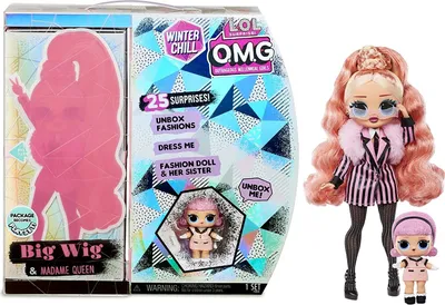Zdjęcie produktu dla L.O.L. Surprise! OMG Winter Chill Big Wig and Madame Queen, Lalka modowa, Damski, 4 lat(a), Dziewczyna, Wielobarwny