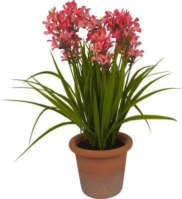 Produktbild von Künstliche Frühlingsblume im Topf wie echt, Frühlingsdeko & Osterdeko Innen & Außen, Kunstblumen Forsythie, Blumen Gesteck Ostern Rosa