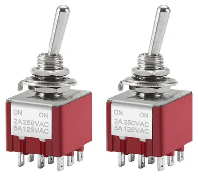 Productafbeelding van Miniatuur tuimelschakelaar MTS-302 ON-ON 3PDT - Set van 2