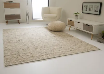 Produktbild von Steffensmeier Handweb-Teppich Landshut, Nutzschicht 100 % Schurwolle, Wohnzimmer, Esszimmer, Schlafzimmer - beige, Größe: 200x240 cm