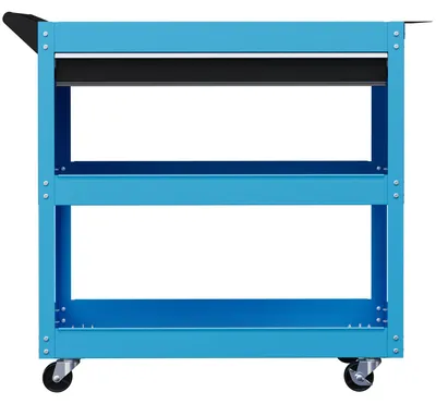 Produktbild von Werkzeugkoffer Werkzeugtrolley Werkzeugbox, 3 Ebenen, 4 Rollen, 82 cm x 35 cm x 76 cm, Blau