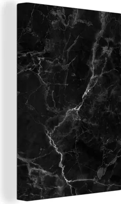 Produktbild von OneMillionCanvasses® - Leinwandbilder - 90x140 cm, Marmor - Schwarz - Weiß - Textur - Marmoroptik, Wandbilder Kunstdruck Wanddekoration - Foto auf Leinwand - Gemälde auf Holzrahmen  - Wandschmucke - Schlafzimmer