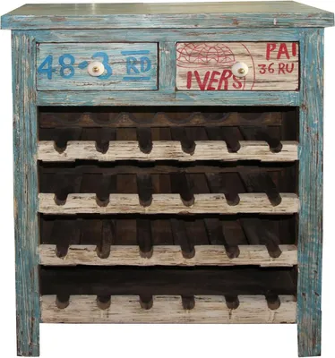Immagine prodotto di Casa Padrino - Armadio per vini con 2 cassetti - stile antico - aspetto vintage