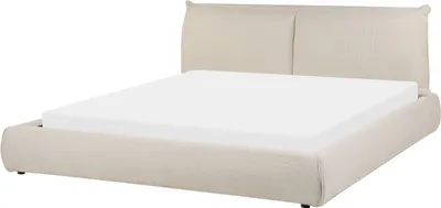 Produktbild von BELIANI Wasserbett Sandbeige aus Stoff 180 x 200 cm mit Matratze Zubehör Gepolstertes Hohes Kopfteil Modern Bequem Schlafzimmer Ausstattung Möbel
