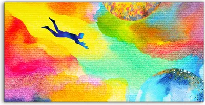 Produktbild von Coloray Canvas 100x50  Wandbild Leinwand Bilder abstrakten bunten Traumuniversum