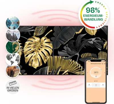 Image de Klarstein Radiateur Infrarouge Mural Intelligent, Chauffage Infrarouge 700W, Panneau Chauffant Infrarouge, APP Mobile, Radiateur Electrique Extra Plat, Salle de Bain, Sans CO2, Faible Conso d'Energie