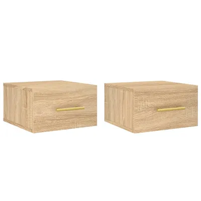 Produktbild von vidaXL Wand-Nachttische 2 Stk. Sonoma-Eiche 35x35x20 cm