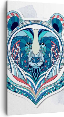 Produktbild von Bild auf Leinwand - Leinwandbild - Bär Illustration Traum blumig - 45x80cm - Wand Bild - Wanddeko - Leinwanddruck - Bilder - Kunstdruck - Wanddekoration - Leinwand bilder - Wandkunst - PA45x80-3085