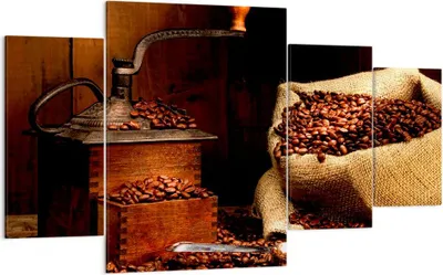 Produktbild von Bild auf Leinwand - Leinwandbild - Frühstück Schokolade Kaffee Bohnen - 160x90cm - Wand Bild - Wanddeko - Leinwanddruck - Bilder - Kunstdruck - Leinwand bilder - Wandkunst - DL160x90-2163