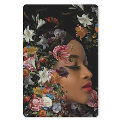 Produktbild von MuchoWow® Mauspad Mousepad Frau - Make-up - Flora 40x60 cm - Mousepads - Maus Mat - Pad - Mausunterlage - Schreibtisch Accesoire