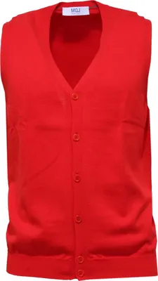 Produktbild von 9650AA gilet uomo MQJ Baumwolle rot ärmelloser Pullover Männer
