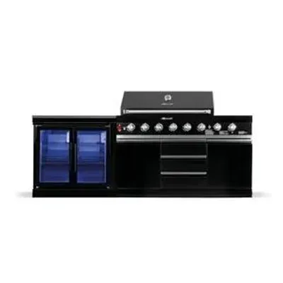 Image de GORILLER® BLACKBACK S2 cuisine extérieure, grill à gaz XXL avec double réfrigérateur, acier inoxydable, noir