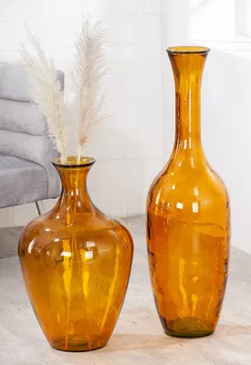 Produktbild von Gilde Vase, "Arturo", Glas, orange, VE 1, H. 65 cm, D. 40 cm 39976