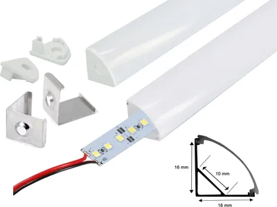 Produktbild von LED Profil Schiene mit Abdeckung inkl. LED Alu hart Strip Alu leiste Set 1 m Kaltweiß