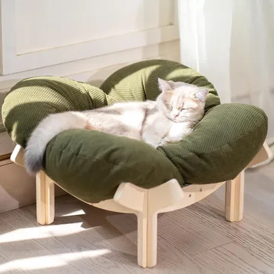 Produktbild von Katzenbett 55 cm, Blumenform, Katzensofa für Schlaf