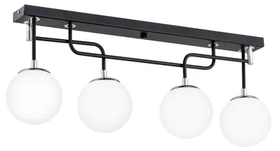 Immagine prodotto di Lampada a sospensione con elementi argentati GATUS, nera, 4xE14x10W, metallo, dimensioni: 33x15x77 cm, IP20, Alfa
