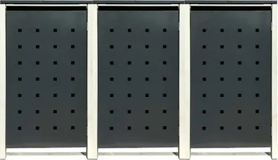 Produktbild von 3 Tailor Mülltonnenboxen Basic für 120 Liter Tonne /Stanzung 2 /Anthrazit / Grau