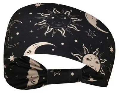 Produktbild von Breites Boho-Stirnband für Damen, dehnbar, ideal für Sport, Yoga und Workout, geknotet, Vintage-Stil, afrikanisches Haarband, Haaraccessoires, Größe L